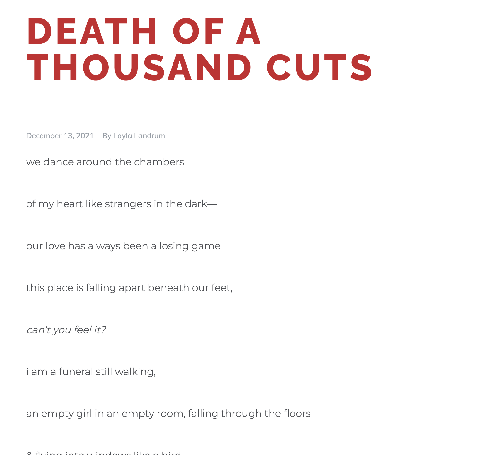 death of a thousand cuts