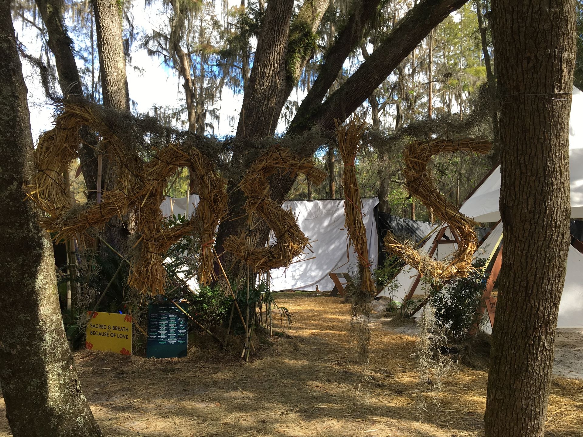 there was lots  of straw = signage