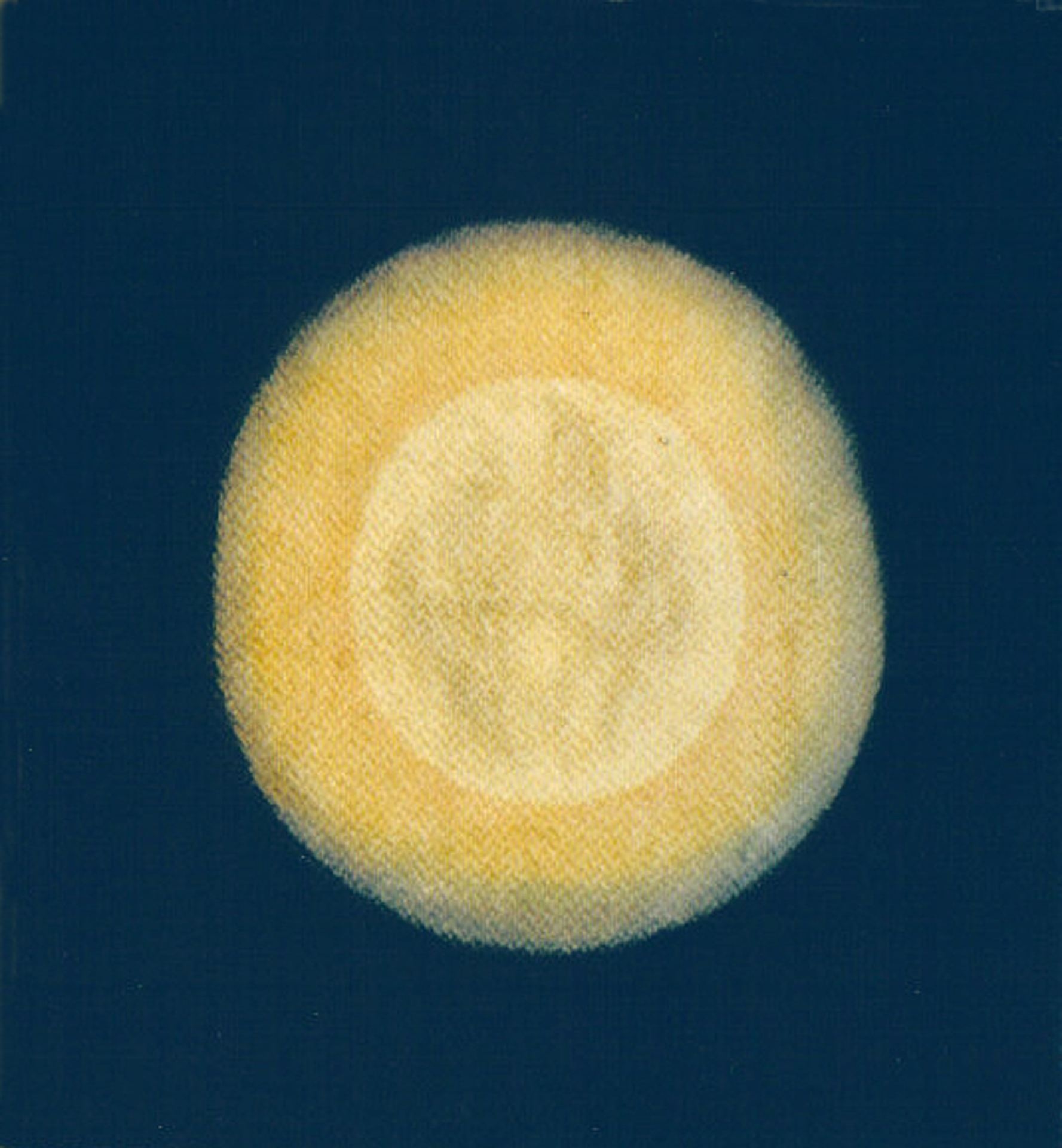 "Full moon" 1992, hand woven linen and dye, size 125cm x 116cm