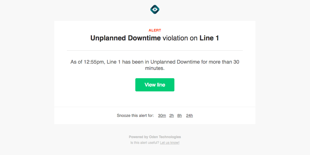 Deliver real-time alerts about errant process conditions, machine states, and more