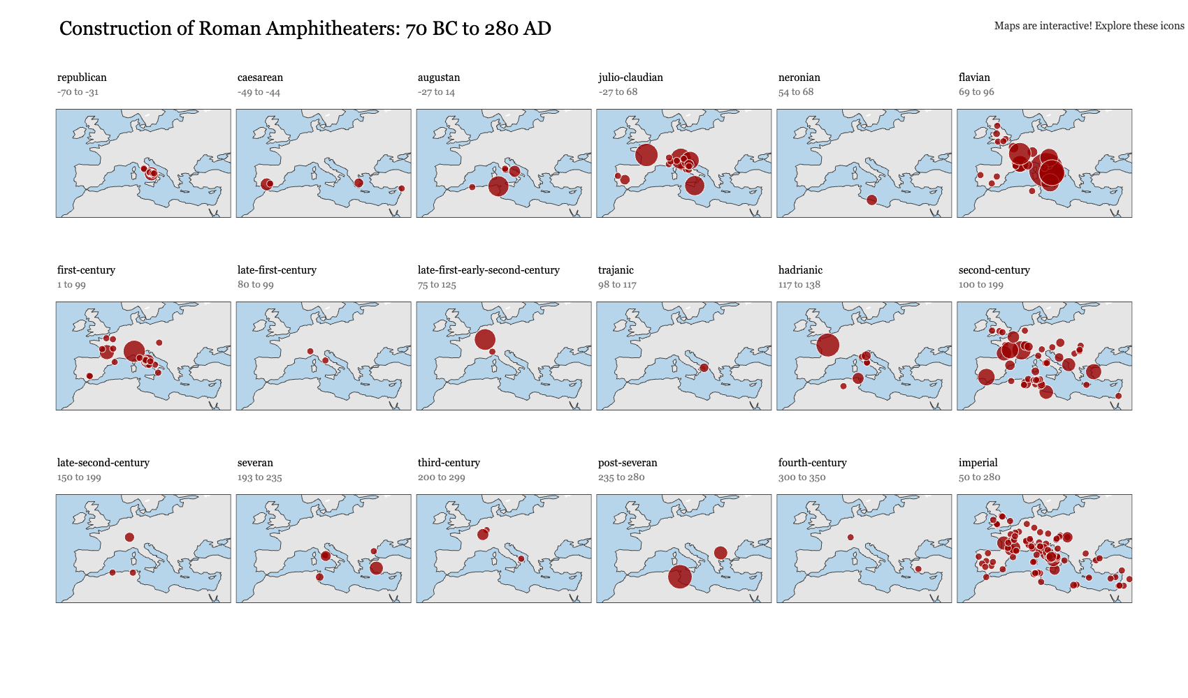 Roman Amphitheaters: 70 BC to 280 AD