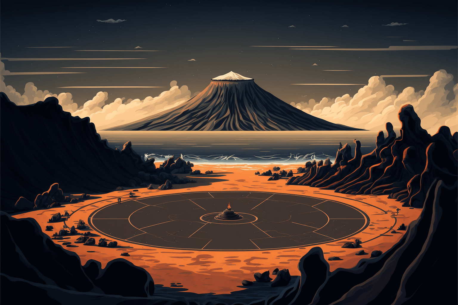 Tournament arena, on the shores of the Salt Sea