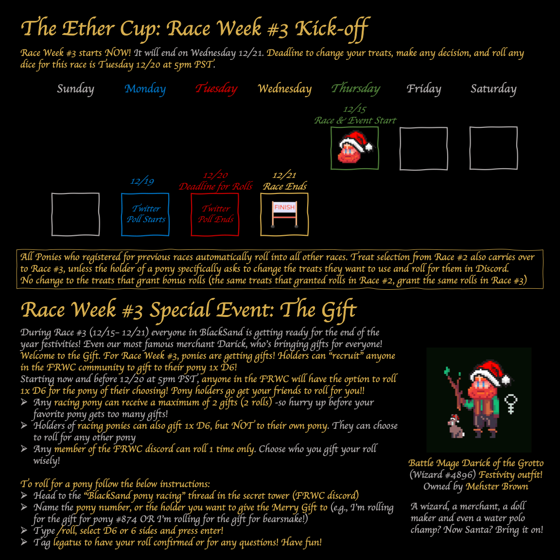 Race Calendar and Special Event