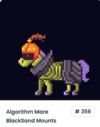 Algorithm is currently racing in a BlackSands Races. She finished her first race in 40th place. Her second race she was 44th. She ran away and got lost for her last race!.