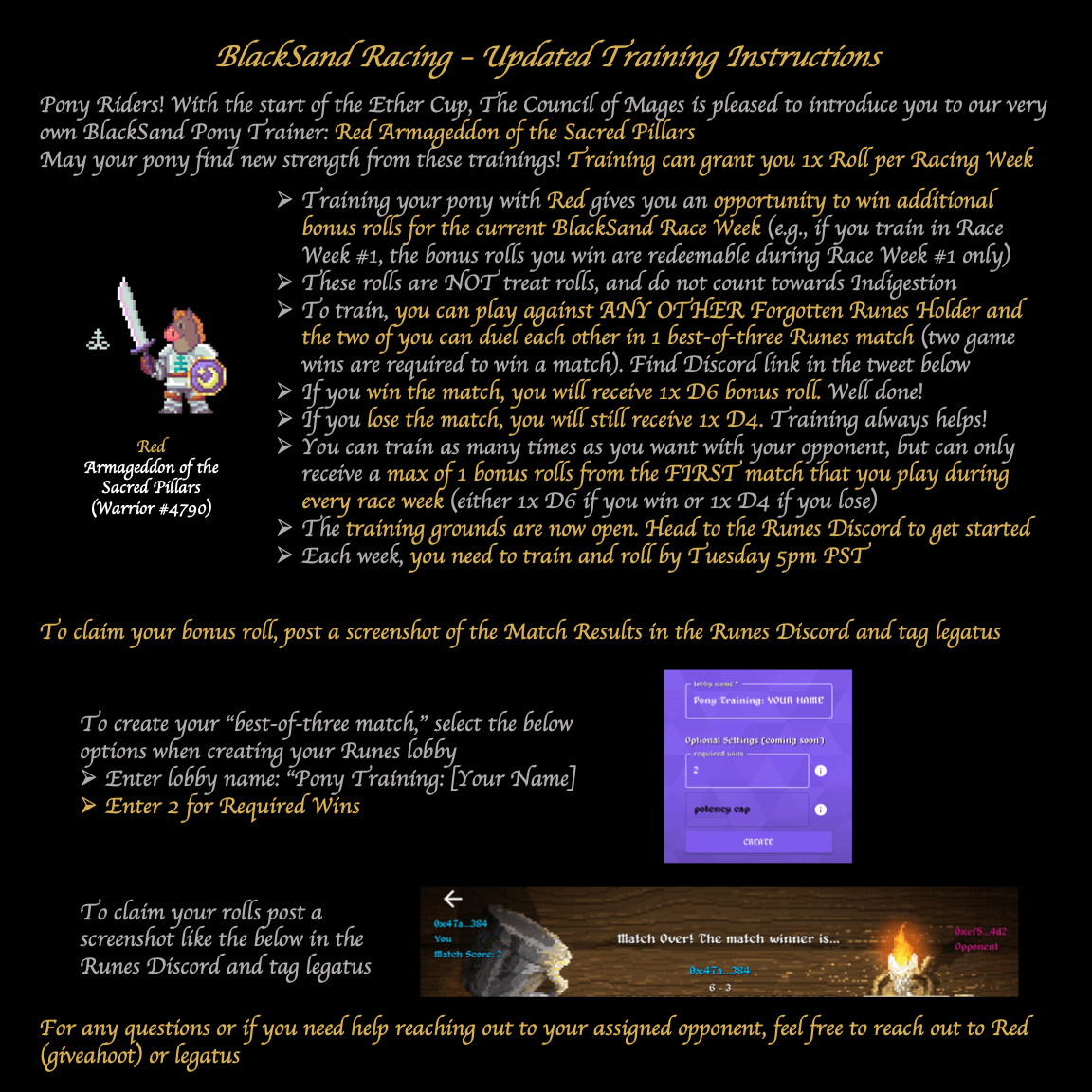 Training Instructions