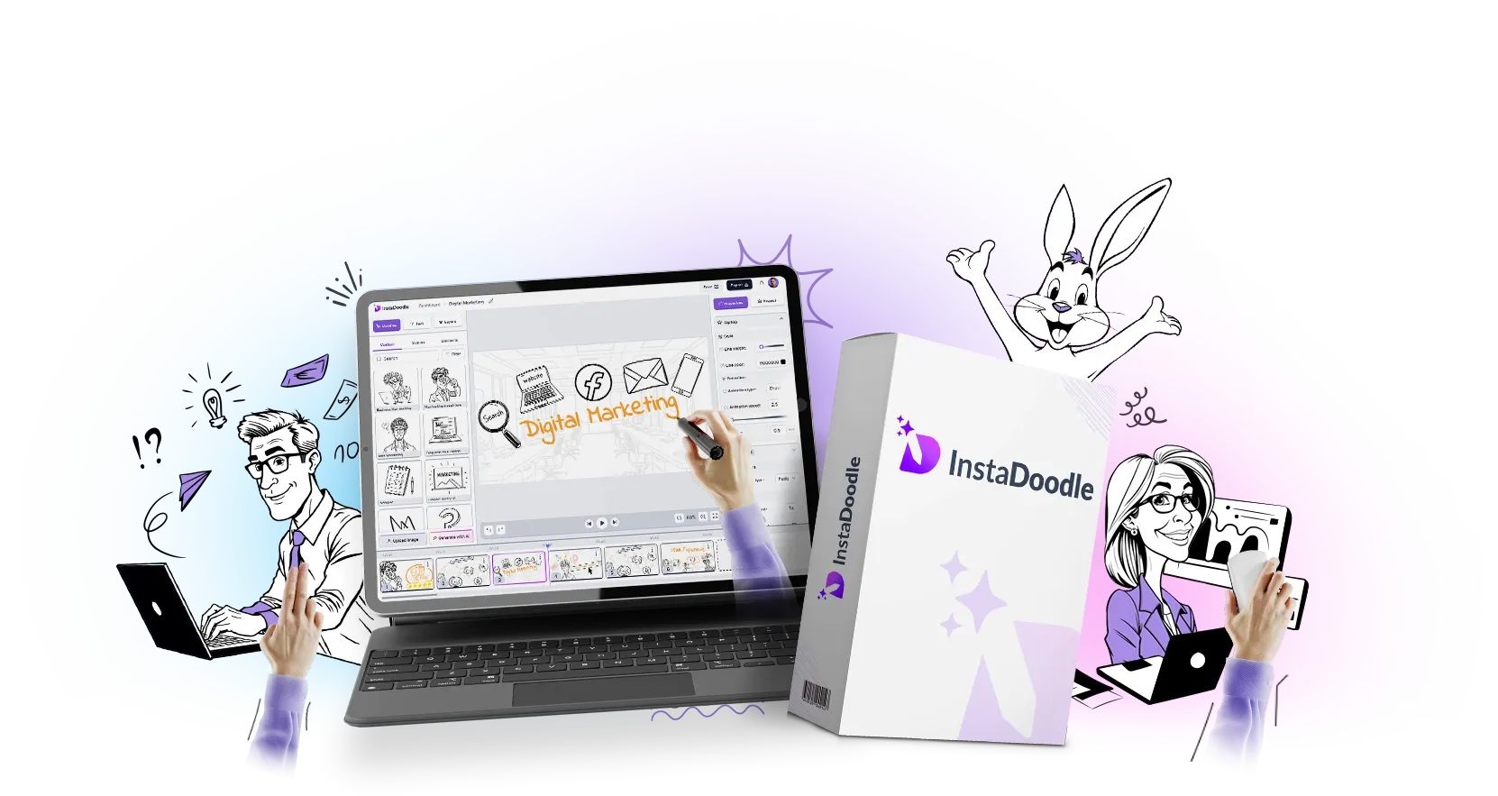 3 Clicks # InstaDoodle Reviews 2025 -Breathtaking Whiteboard Animation!