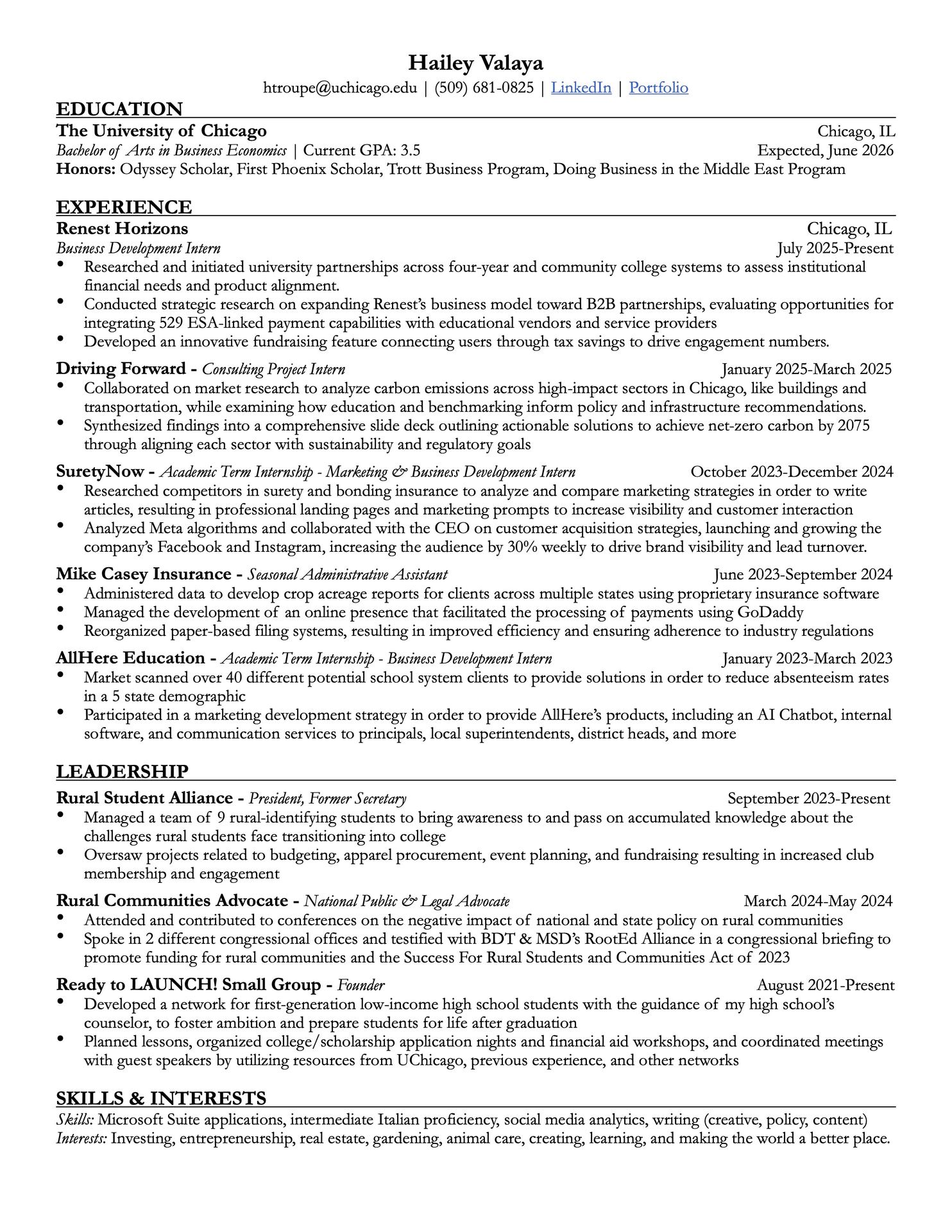 Resume, Updated October 2025