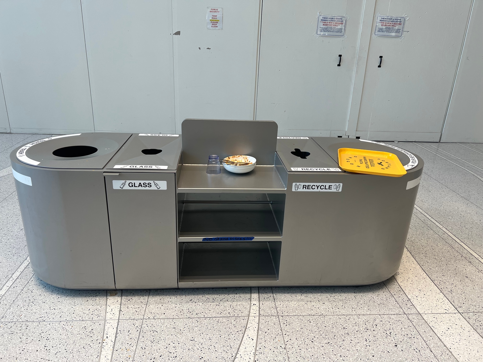 Portland International Airport Food Area Waste Bins