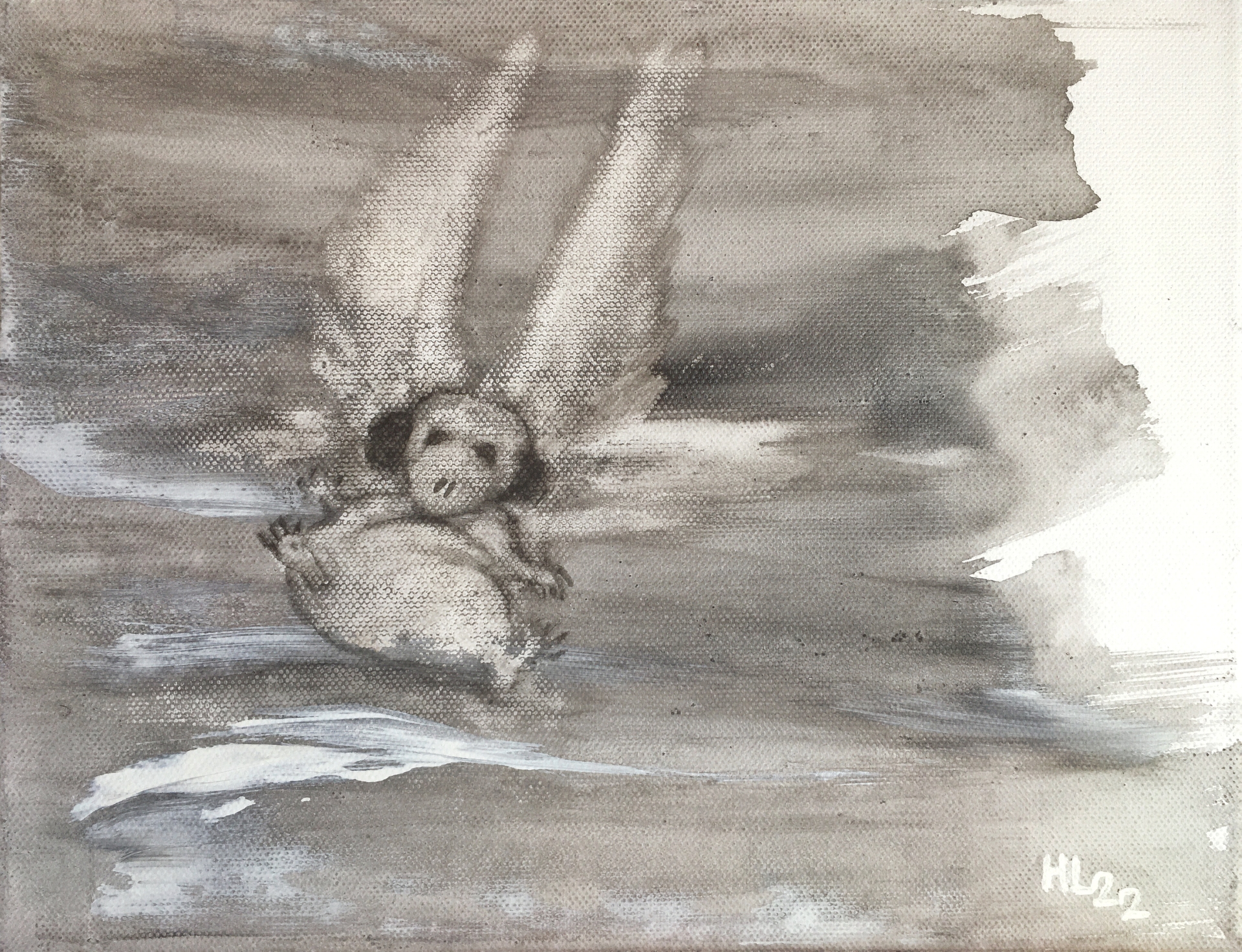 LIUKASTA / SLIPPERY, 2022, akryyli,
24x30cm