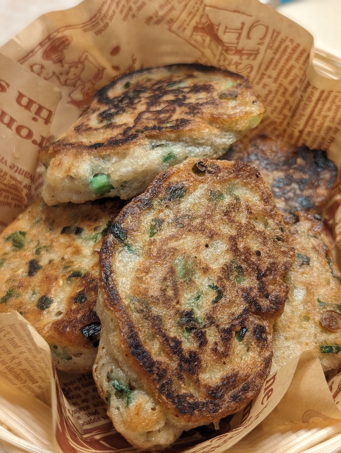 Sourdough discard scallion pancakes
