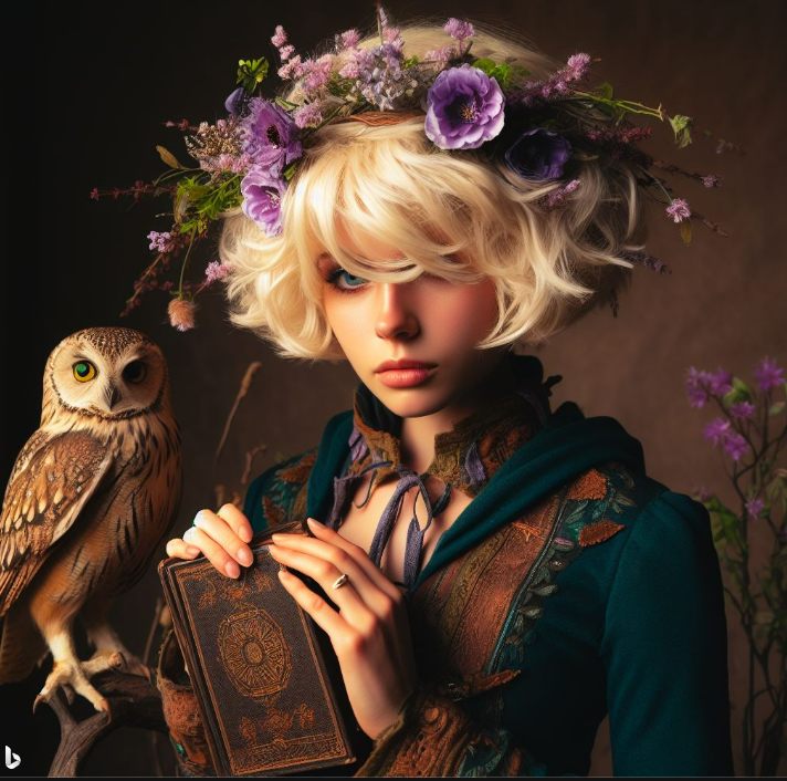 Daphne is the curator for the ancient book of magic and is protected by her owl Lily.