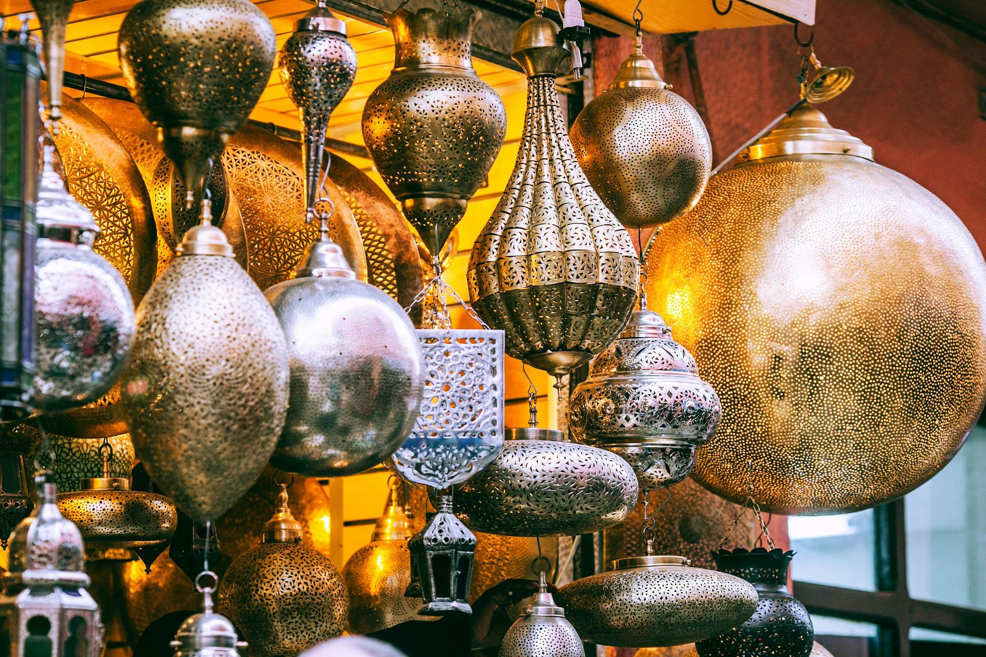 Vintage lamps in oriental style