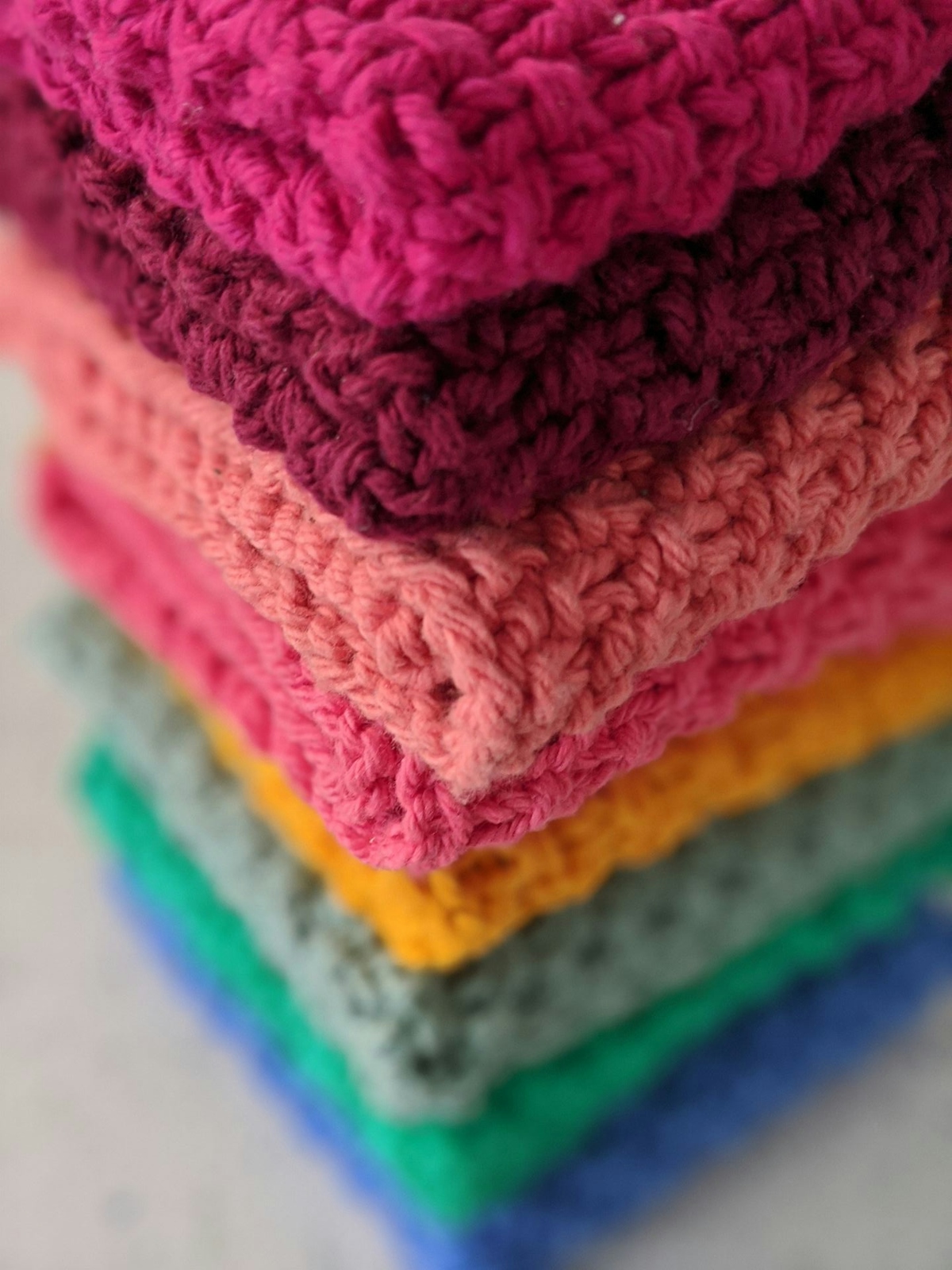 Hand knitted washcloths
