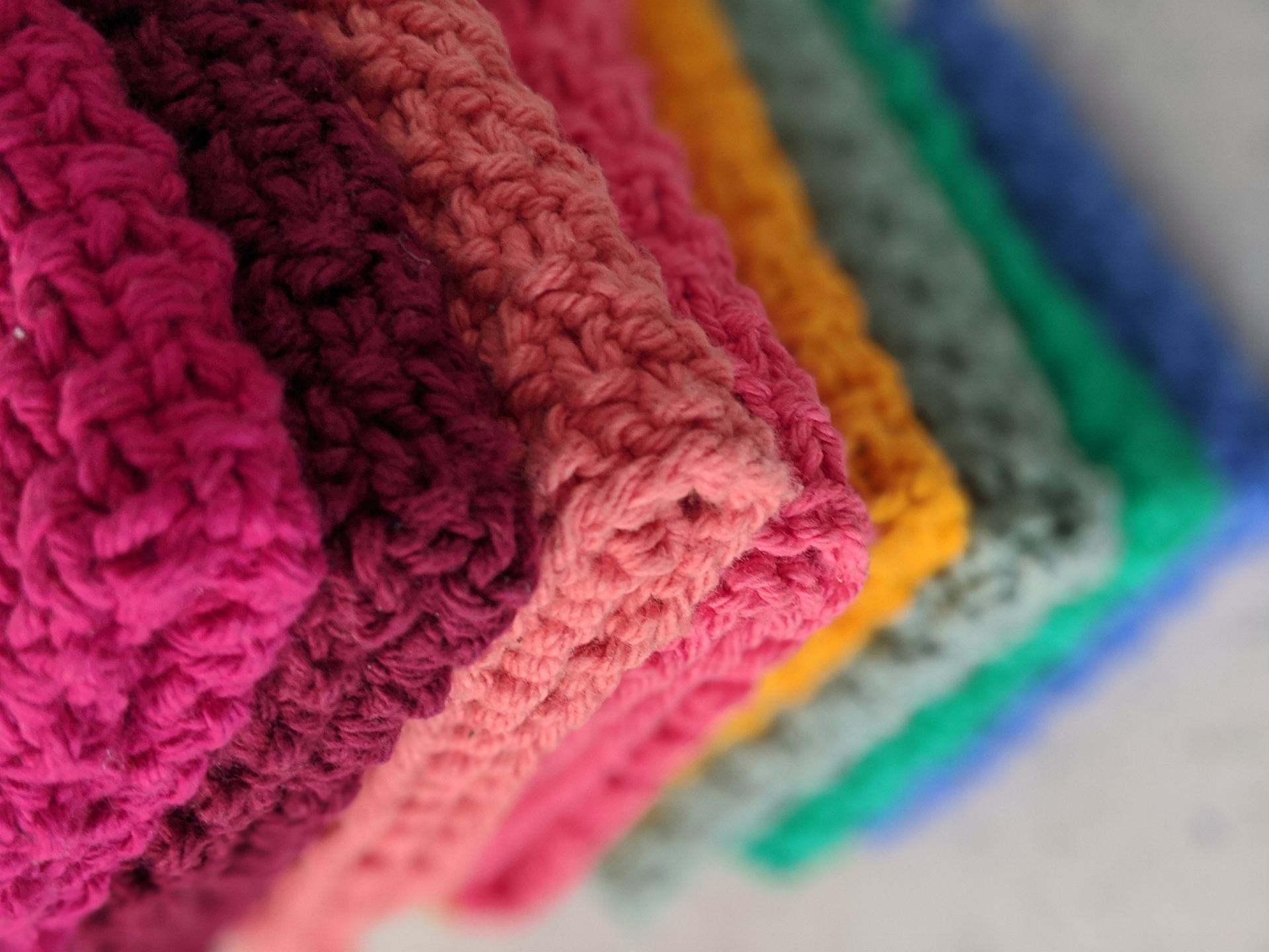 Hand knitted washcloths