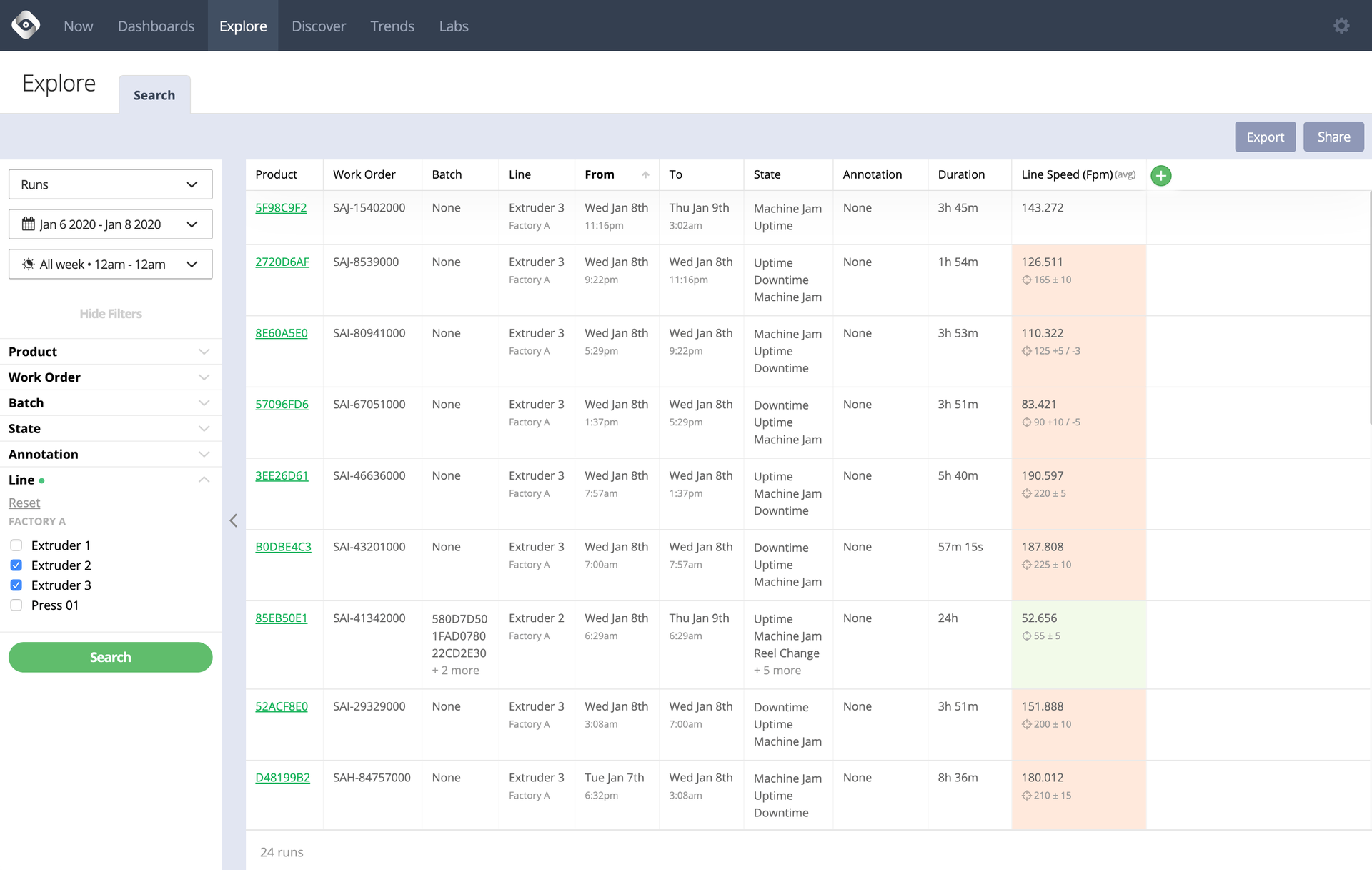 Create and save metadata queries and join results against process and offline QA data